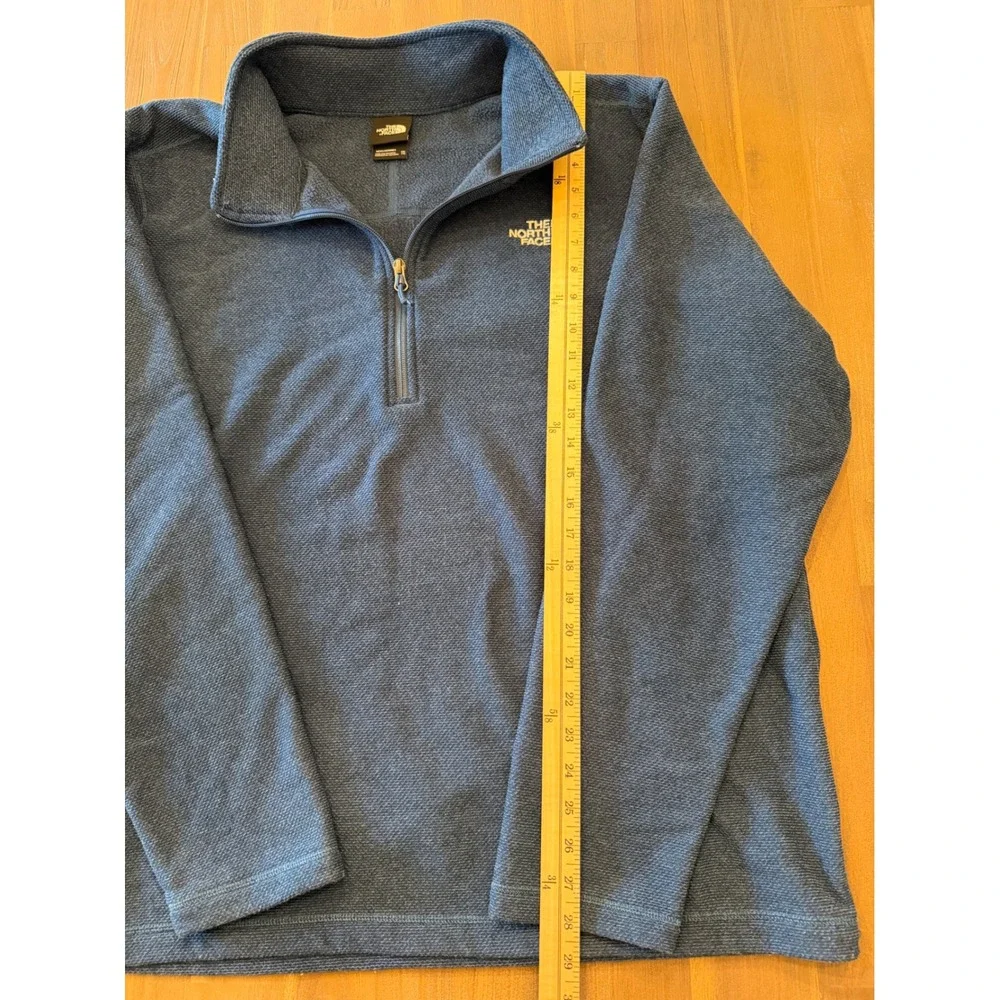 The North Face Mens XXL Blue Textured Fleece Quarter Zip Pullover‎ Sweater